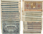 Banknoten, Deutschland / Germany, Lots und Sammlungen. Deutsche Länderbanknoten: Bayerische Notenban. 2 x 100 Mark 1.1.1900 Pick: S922, Ro: BAY3, 4 x ...