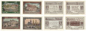 Banknoten, Deutschland / Germany, Lots und Sammlungen. Notgeld Ditfurt. 10, 25, 50, 75 Pfennig 1921. Lot von 4 Banknoten. Kassenfrisch