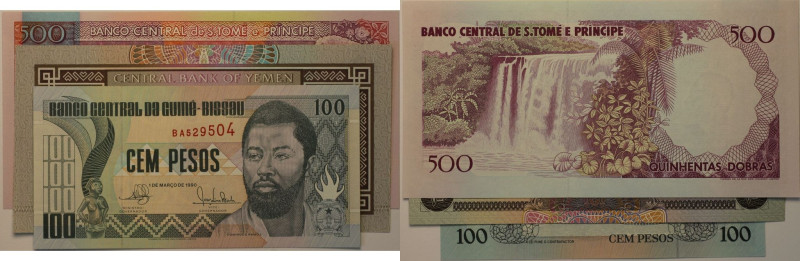 Banknoten, Lots und Sammlungen Banknoten. Jemen 20 Rials ND, Guine-Bissau 100 Pe...