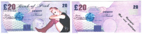 Banknoten, Fantasy Spielgeld / Fantasy play money. Pink. 20 Pounds. Unc