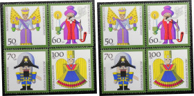 Briefmarken / Postmarken, Deutschland / Germany. BRD. Deutsche Bundespost. Weihnachten 1990. Lot von 4 Stück. L1484-1487. **