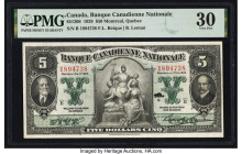 Canada Montreal, PQ- Banque Canadienne Nationale $50 1.2.1929 Ch.# 85-12-08 PMG Very Fine 30. Pinholes and an annotation are present on this example. ...