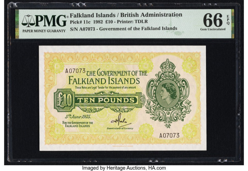 Falkland Islands Government of the Falkland Islands 10 Pounds 5.6.1975 Pick 11a ...