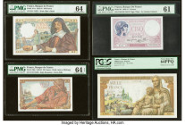 France Banque de France Group Lot of 4 Examples PMG Uncirculated 61; Choice Uncirculated 64 EPQ; Choice Uncirculated 64; PCGS Very Choice New 64PPQ. P...