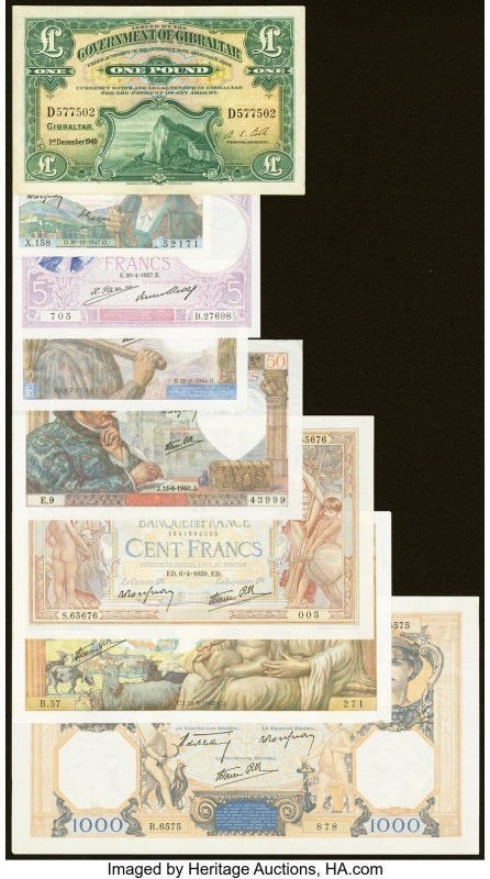 France & Gibraltar Group Lot of 8 Examples Very Fine-Crisp Uncirculated. 

HID09...