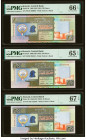 Kuwait Central Bank of Kuwait 20 Dinars 1968 (ND 1994) Pick 28 Three Examples PMG Superb Gem Unc 67 EPQ; Gem Uncirculated 66 EPQ; Gem Uncirculated 65 ...