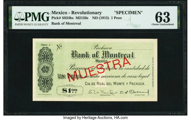 Mexico Compania Real del Monte y Pachuca/Bank of Montreal 1 Peso ND (1915) Pick ...