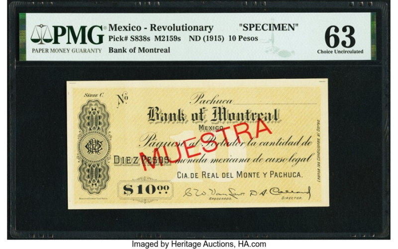 Mexico Compania Real del Monte y Pachuca/Bank of Montreal 10 Pesos ND (1915) Pic...