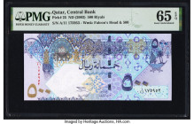 Qatar Qatar Central Bank 500 Riyals ND (2003) Pick 25 PMG Gem Uncirculated 65 EPQ. 

HID09801242017

© 2022 Heritage Auctions | All Rights Reserved