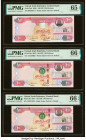 United Arab Emirates Central Bank 100 Dirhams 2008; 2012; 2014 Pick 30d; 30e; 30f Three Examples PMG Gem Uncirculated 65 EPQ; Gem Uncirculated 66 EPQ ...