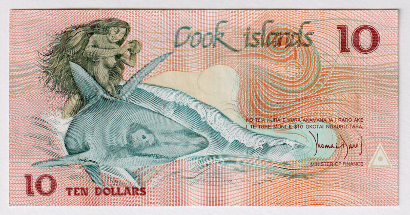 Cook Islands 10 Dollars 1987 (ND)
P# 4, N# 202755; # BAG 000410; UNC