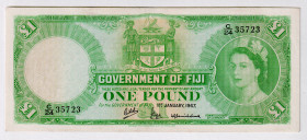 Fiji 1 Pound 1967
P# 53i, N# 244509; # 35723; Elizabeth II; XF-AUNC