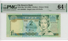Fiji 2 Dollars 1996 (ND) PMG 64
P# 96a, N# 206637; # A045063; Elizabeth II