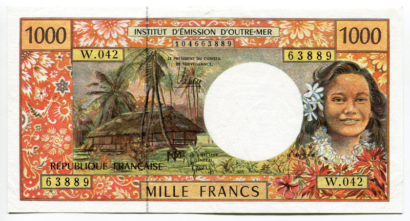 French Pacific Territories 1000 Francs 2009 (ND)
P# 2j, N# 208994; # W.042 1046...