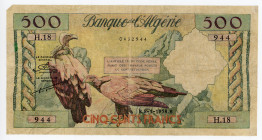 Algeria 500 Francs 1958
P# 117, N# 208277; # H.18 944; F-VF