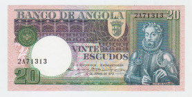 Angola 20 Escudos 1973
P# 104a, N# 240481; # 2A 71313; "Luís de Camões"; UNC