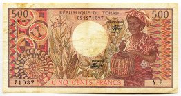 Chad 500 Francs 1980
P# 6, N# 247647; # 71037 Y.9 022271037; VF