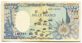 Chad 1000 Francs 1990
P# 10Aa, N# 213517; # 146583 205146583; VF