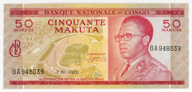 Congo Democratic Republic 50 Makuta 1970
P# 11b, N# 242367; #BA948039; VF