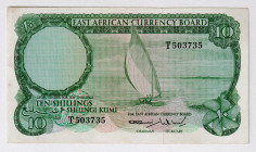 East Africa 10 Shillings 1964
P# 46, N# 267560; # T503735; UNC-