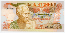 Ghana 200 Cedis 1983
P# 27a, N# 206611; # A/1 2855981; First year of release; Sign: J.S. Addo; Very rare; UNC
