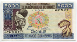 Guinea 5000 Francs 1985
P# 33a, N# 214046; # AC9270120; AUNC