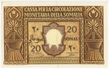 Italian Somaliland 20 Somali 1950
P# 14, #A031 020686; XF