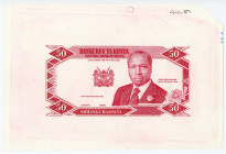 Kenya Proof Color Note of 50 Shillings 1989
P# 26, N# 214719; Size A5; VF