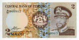 Lesotho 2 Maloti 1981
P# 4a, N# 201773; # A/81 000913; Low Serial Number; UNC