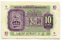 Libya 10 Lire 1943 - 1952 (ND)
P# M4a, N# 207656; British Military Authority Tripolitania; XF