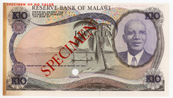 Malawi 10 Kwacha 1964 (ND) Color Trial Specimen
P# 12ct, N# 271485; Very rare; UNC