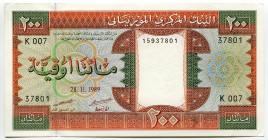 Mauritania 200 Ouguiya 1989
P# 5d, N# 224283; # K007 37801; UNC