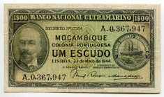Mozambique 1 Escudo 1944
P# 92, # A.0367947; VF-XF