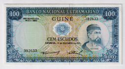 Portuguese Guinea 100 Escudos 1971
P# 45, N# 201816; # 392633; UNC