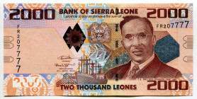Sierra Leone 2000 Leones 2016 Fancy Number
P# 31, N# 203851; # FR 207777; UNC