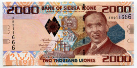 Sierra Leone 2000 Leones 2016 Fancy Number
P# 31, N# 203851; # FR 211666; UNC