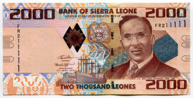 Sierra Leone 2000 Leones 2016 Fancy Number
P# 31, N# 203851; # FR 211111; UNC
