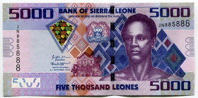 Sierra Leone 5000 Leones 2018 Fancy Number
P# 32d, N# 208454; # JN 885888; UNC