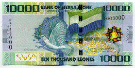 Sierra Leone 10000 Leones 2018 Fancy Number
P# 33d, N# 208521; # GX033000; UNC
