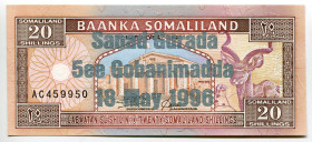 Somaliland 20 Shillings 1996 Silver Commerative Issue
P# 16, # AC459950; UNC