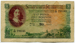 South Africa 5 Pounds 1958
P# 97c, Hern# 191, N# 231798; # C/62 798343; VF