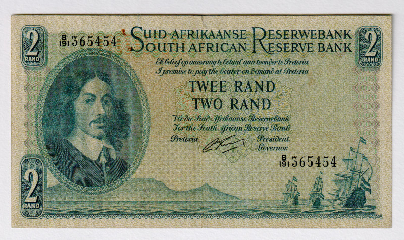 South Africa 2 Rand 1961 - 1965
P# 105, N# 231854; # 365454; Rare; VF