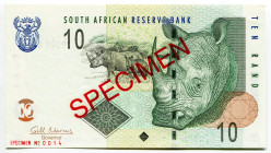 South Africa 10 Rand 2004 (ND) Specimen
P# 128, N# 206391; # 0014; UNC