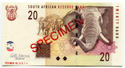 South Africa 20 Rand 2005 (ND) Specimen
P# 129, N# 203929; # 0014; UNC