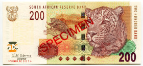South Africa 200 Rand 2004 (ND) Specimen
P# 132, N# 204810; # 0014; UNC