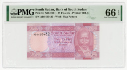 South Sudan 25 Piasters 2011 (ND) PMG 66
P# 3, N# 202592; # AD1450432