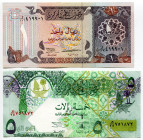 Qatar 1 - 5 Riyal 2003
P# 20, 21, # 419901, 751872; AUNC/UNC