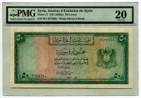 Syria 50 Livres 1950 PMG 20
P# 77, N# 245651; # H/1 677660; VF