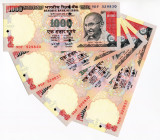 India 4 x 1000 Rupees 2008 WIth Consecutive Numbers
P# 100, N# 228557; # 9DF 529830 - 9DF 529833; UNC
