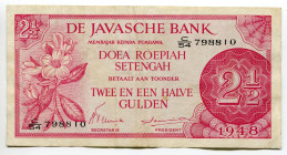 Netherlands Indies 2-1/2 Gulden 1948
P# 99, N# 240300; # C/54 798810; XF